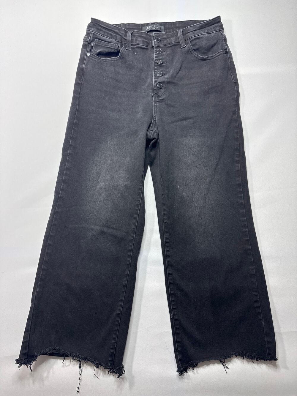 Judy Blue Women's Wide Leg Crop Stretch Black Jeans‎ - Size 13/31 (30x23.5)